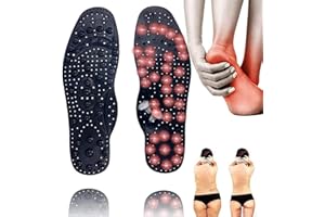 YFZCLYZAXET Akupunktur Massage Schuh Auflagen, Magnetfeldtherapie Abnehmen Breathable Schuheinlagen mit 68 Magnetmassagebereichen, Fördern Durchblutung, Ermüdung Entlasten S25CM（35-40） schwarz
