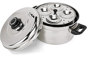 Vinod Stainless Steel Idli Maker (4-Tier (Makes 16 Idlis))