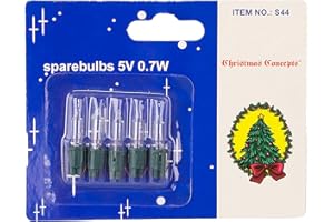 FDL 5 Clear Push in Fairy Bulbs with Green Base 5v 0.7w 0.14a (S44)