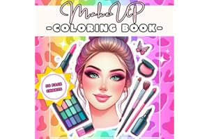 MAKEUP COLORING BOOK: 50 Beautiful Face Charts For Kids and Teens: Basic Face Charts to Practice Makeup for Kids and Teens | Gift for Makeup Artist Lover /Tapa blanda (Libros de colorear)