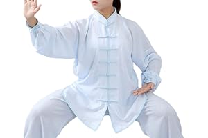 FUYUFU Cotone e Lino Tai Chi Abbigliamento Uniforme Kung Fu Unisex Abbigliamento per Arti Marziali (Un Set)