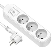 Electraline 32040 3-Way Power Strip 1.5 m White