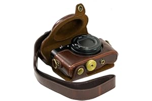 ENJOY-UNIQUE Kamera-Schutzhülle aus Kunstleder für Sony RX100, RX100II, RX100III M3, DSC-RX100 III, RX100 M3, mit Schultergurt
