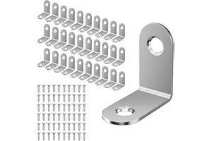 MARICATO Squadrette Angolari, 30 Pezzi 30 x 30 mm Staffe Angolari inox, Staffe Angolari Per Legno 90 Gradi, Staffe A L per Mobili, Scaffali, Tavoli, Rinforzo Resistente per Mensole e Ripiani Argento