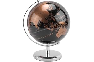 LEWITORS 15cm Schülerglobus Welt Globus Stern Bild Karten Globus Mit Einem Metallfuß Pädagogisch/Geografisch/Dekoration für Haus Tisch Schreibtisch Ornamente Geschenk BüRo Lehrmaterial Globen(Gold)