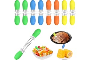 16 stycken majskolv spett rostfritt stål majskolv hållare mat spett majskolvhållare metall majs piekser majs plektrum majshållare Bbq Bq majspett rostfritt stål majskolv pikser (färgglad)