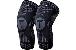 Teylam Lot de 2 genouillères médicales pour homme et femme pour déchirure du ménisque, arthrite, ACL, genouillère de compression pour basketball, volley-ball, yoga, course, jambe droite et gauche