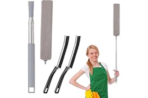 CLAW PROJECT Claw Palo Mopa Retráctil Limpia Polvo Debajo Sofá - Cepillo Plano Limpieza – Plumero Quitapolvo Telescópico – Plumero Atrapapolvo Microfibra Hogar