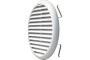 La Ventilazione TUR160B TUR160B-Y Griglia Plastica con Molle, Bianco, 175 mm, ø175 mm