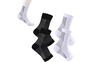 YEJAHY 2 paires de chaussettes de compression orthopédiques Tieberg, support de cheville de compression du pied, adaptées aux hommes et aux femmes pour protéger les chevilles
