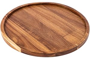 Skafa Rustic Elegance: Wooden Round Tray Versatile Home Decor Accent for Serving and Display Small Wooden Serving Tray, Candle Holder Tray Home Decor, Decorative Trays for Home Decor (Round)