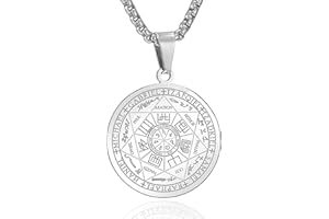 AFSTALR Collier Talisman de Médaille Sceau des 7 Archanges pour Homme Femme Talisman Pentagramme de Salomon Amulette de Protection Magique…