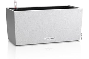 ‎LECHUZA LECHUZA-Pflanzgefäß BALCONERA Stone 40 quarzweiß, Balkonkasten mit Bewässerungssystem, Wasserstandsanzeiger und Pflanzeinsatz, Stein-Optik, 40 x 19 x 19 cm, 15430