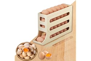 HBSFBH Bandeja Para Huevos de 4 Niveles, Organizador Automático de Huevos, Organizador de Huevos Apilable, Soporte para Huevos para 30 Huevos, Dispensador de Huevos, Soporte para Huevos para Nevera