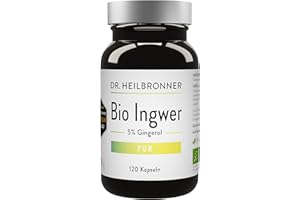 ‎DR. HEILBRONNER Bio Ingwer von Dr. Heilbronner - 120 Kapseln in der Glasflasche - Vegan