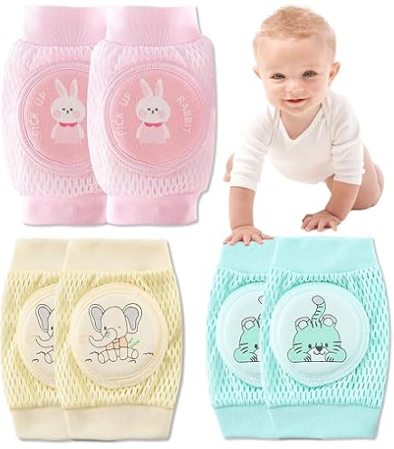 Genouillères Bébé Antidérapantes – Lot De 3 Paires – Protection Rampant & Premiers Pas