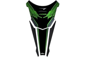 Resin Bike Adhesivos de Moto Compatibles con Kawasaki Z400 2019-2020 Verde Metalizado. Protección del Depósito de la Moto de Choques y Arañazos de Moto. Adhesivo 3D Resinado - Made in Italy