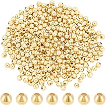 Beebeecraft 190 pz Perline Distanziatrici Rotonde Piatte da 3/4/5/6/7/8/10mm in Ottone Placcato Oro 18K Perline Distanziatrici Heishi A Disco per La Creazione di Gioielli Estivi Bracciali e Collane