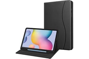 FINTIE Custodia per Samsung Galaxy Tab S6 Lite 10.4'' 2024/2022/2020 (SM-P620/P625/P613/P619/P610/P615) con S Pen Holder - [SlimShell] Multi-angli Leggero Morbida TPU Cover Case, Nero