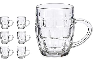 VIVALTO 67636 Estilo Tradicional Reino Unido Jarra Cerveza con asa 280 ml Pack 6 unidades280 ml.
