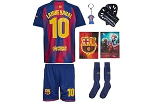 IHIMI Yamal 10 Trikot Kinder Barca Heim-Set Rot-Blau 2025/26 mit Shorts & Socken Fußball Fan Style Jungen Mädchen Jugendgrößen 128-176