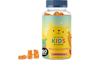 ‎BEARS WITH BENEFITS Multivitamin-Gummies für Kinder+4, All-in-One Multivitamin – Unterstützung des Immunsystems – mit Vitaminen B12, C, D, E und Jod – 60 Stück (1-Monatsvorrat), Vegan, Zuckerfrei, Bears with Benefits