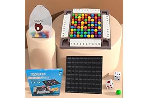 WTZWYFWJ Shut the box 2-4 giocatori giochi da tavolo, Gioco da Tavolo per Eliminazione Degli Scacchi, Rainbow Ball Dual Duel,Gioco di Eliminazione di Palline Arcobaleno per Bambini Adulti