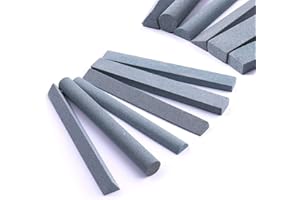 CBRIGHT Set di pietre da taglio 180#, 6 pezzi di pietra da affilatura grossa al carbonio verde, varietà di forme [Lunghezza: 100 mm (3,94 pollici)]