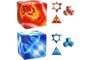 SWRCEYJH 2 Stücke Magic Kinder Zauberwürfel 2 In 1 Weltall Cube Puzzle 3D Sonnensystem Cube Puzzle Sternenklarer Himmel Zauberwürfel Knobelspiele Spielzeug/Geschenke Für Kinder Ab 6 & Erwachsene