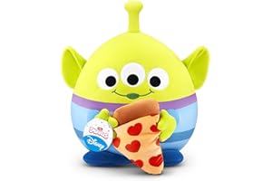 Snackles Disney 35 cm großes Plüschspielzeug von ZURU, Plüschspielzeug mit Snack-Accessoire (Alien&Pizza) - 1