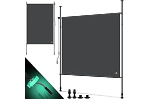 KESSER® Klemmmarkise Senkrechtmarkise 150x310cm Ausziehbar & Blickdicht Vertikalmarkise mit Handkurbel ohne Bohren Balkon-Sichtschutz & Windschutz für Garten & Terrasse Wasserfest Anthrazit