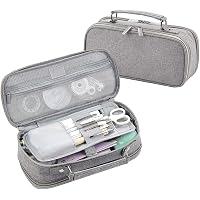 Astuccio a quadri rosa 4 scomparti Grande capacità pencil case astuccio aesthetic custodia per matite Retrattile pencil case Bello e pratico Adatto come regalo Viene fornito grazioso portachiavi