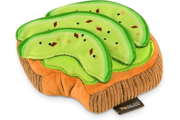 P.L.A.Y. Pet Lifestyle and You Barking Brunch Jouet en Peluche pour Chien Avocat Toast