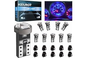 KEIUROT T5 74 Led Żarówka Niebieska W3W 37 70 2721 Led Wedge LED T5 Twist Socket żarówka do samochodu Indoor Prędkościomierz Klaster Wskaźnik Światła Panel 12V, 10 Lampa