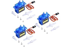 RUIZHI 3 Pcs Micro Servo Motor 9G Airplane Mini Servo per Robot RC Auto Elicottero Aereo Barca Telecomando (180°)