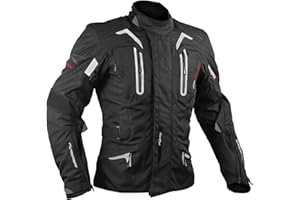 A-PRO Giacca Moto Touring Termica Impermeabile Sfoderabile Protezioni CE Nero L
