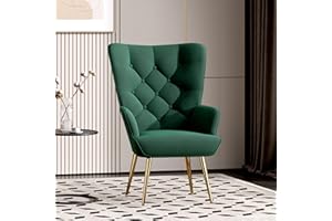‎AIVERMEIL Aivermeil Sessel Wohnzimmer Einzelsofa Loungesessel modern Relaxsessel mit Gold Metallfüßen, Samt, für Wohnzimmer Schlafzimmer, Bis 150 KG Grün