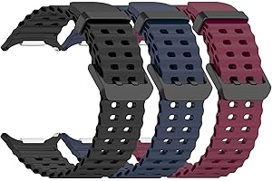 Gheper 3 Pack Bands Compatible with Samsung Galaxy Watch Ultra 47mm [2024] Wristband Soft Silicone Sport Strap Replacement for Galaxy Watch Ultra 47mm Smartwatch Accessory Women Men