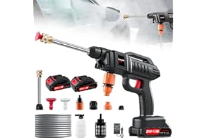 WZTO Cordless Pressure Washer, 1500W Portable Power Washer, 60Bar/870 PSI cordless power washer with 2 Battery, Battery Pressure Washer with 5M Hose Pressure Cleaner for Car/Floor/Garden Cleaning Watering