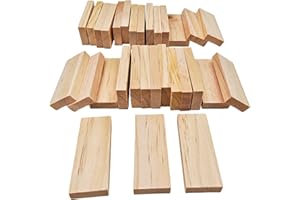 Anktily 30 piezas de madera de pino sin terminar para manualidades, bloques rectangulares de 6 x 2,3 x 0,8 cm, fáciles de tallar y pintar