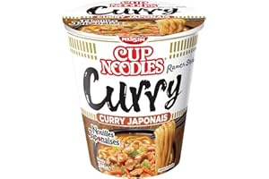 NISSIN Nouilles Japonaises - Saveur Spicy Curry - 1 carton de 8 cups de 67g