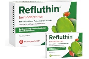 ‎REFLUTHIN Refluthin bei Sodbrennen | 48 +16 Kautabletten in Frucht- und Minzgeschmack | Medizinprodukt | Reflux-Beschwerden & Sodbrennen | neutralisiert überschüssige Magensäure | vegan & glutenfrei