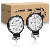 Rigidon 2 x Round Work Light, 3.2 Inches 42 W Mini LED Spotlight 12 V 24 V | 6000K White, Waterproof, Fog Lights, Projector L