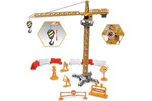 GENERIC Gru Giocattolo per Bambini Gru Cantiere Giocattolo Gru Manuale con Accessori Solleva Carico e Rotazione 360 Gradi Gru da Cantiere Crane Gru Multifunzione con Accessori Cantieri Edili
