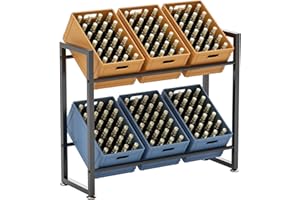 Restorgan Drinks Getränkekistenregal aus Stahl, Getränkeregal für 6 Getränke Kisten, Bierregal unabhängiges Getränkeregal Küchenregal Bierkistenregal Kistenständer, für Wohnzimmer, Küche, Weinkelle