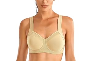 SYROKAN Donna Reggiseno Sportivo Sostegno Forte con Ferretto Senza Imbottito Fitness