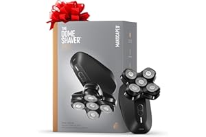 ‎MANSCAPED REFINING THE GENTLEMAN MANSCAPED® Golarka Dome Shaver™ PRO dla łysych mężczyzn – pięć obrotowych ostrzy z technologią SkinSafe® i FlexAdjust, wodoodporna, ładowanie USB-C z blokadą podróżną