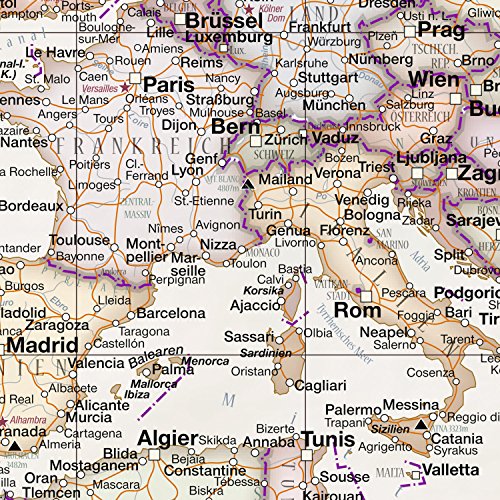 REINDERS Weltkarte Vintage Deutsch – Fototapete 368 x 254 cm - 3