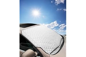 [2023 New] Fageny Car Windshield Cover, Ultra Thick Car Windscreen Cover Sunshade Winter Windscreen Protector Front Window Cover - Protects Windshield from Frost, Snow, Ice & UV All Seasons (140x90cm)