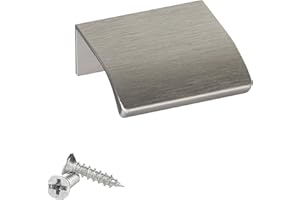 SOTECH 5 Stück Möbelgriffe Blankett Alex Edelstahloptik gebürstet 40 mm Schrankgriffe für rückseitige Montage inkl. Befestigungsschrauben